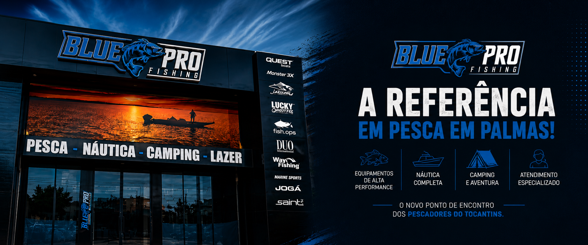 Área interna da Blue Pro Fishing