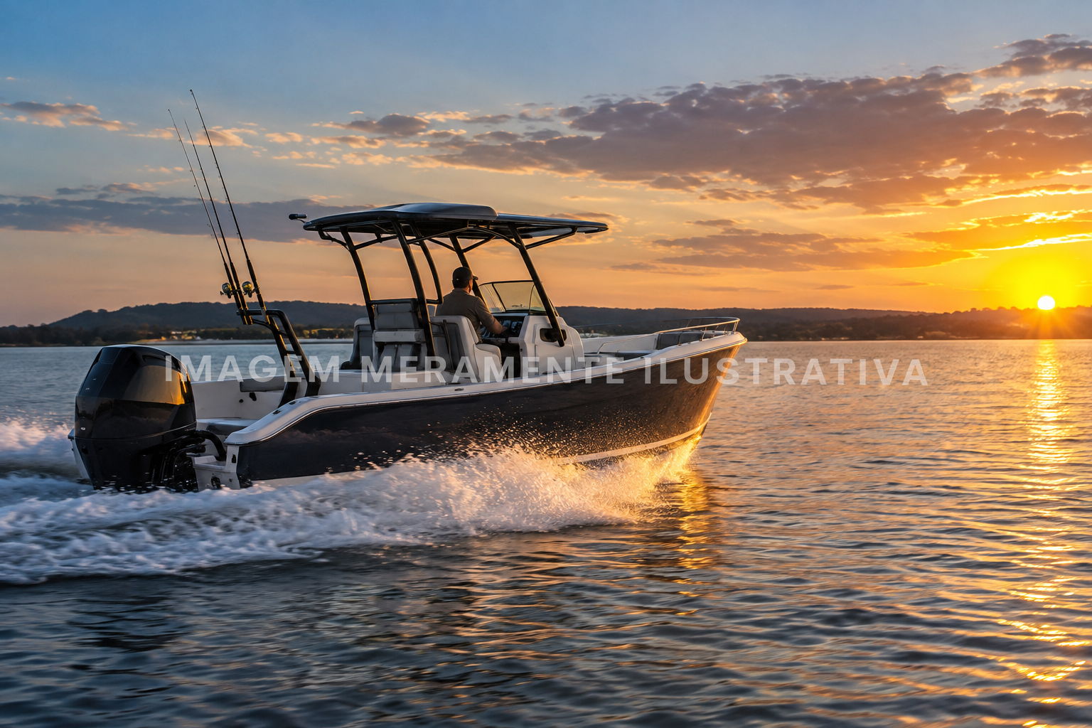 Imagem meramente ilustrativa de embarcação para pesca e lazer