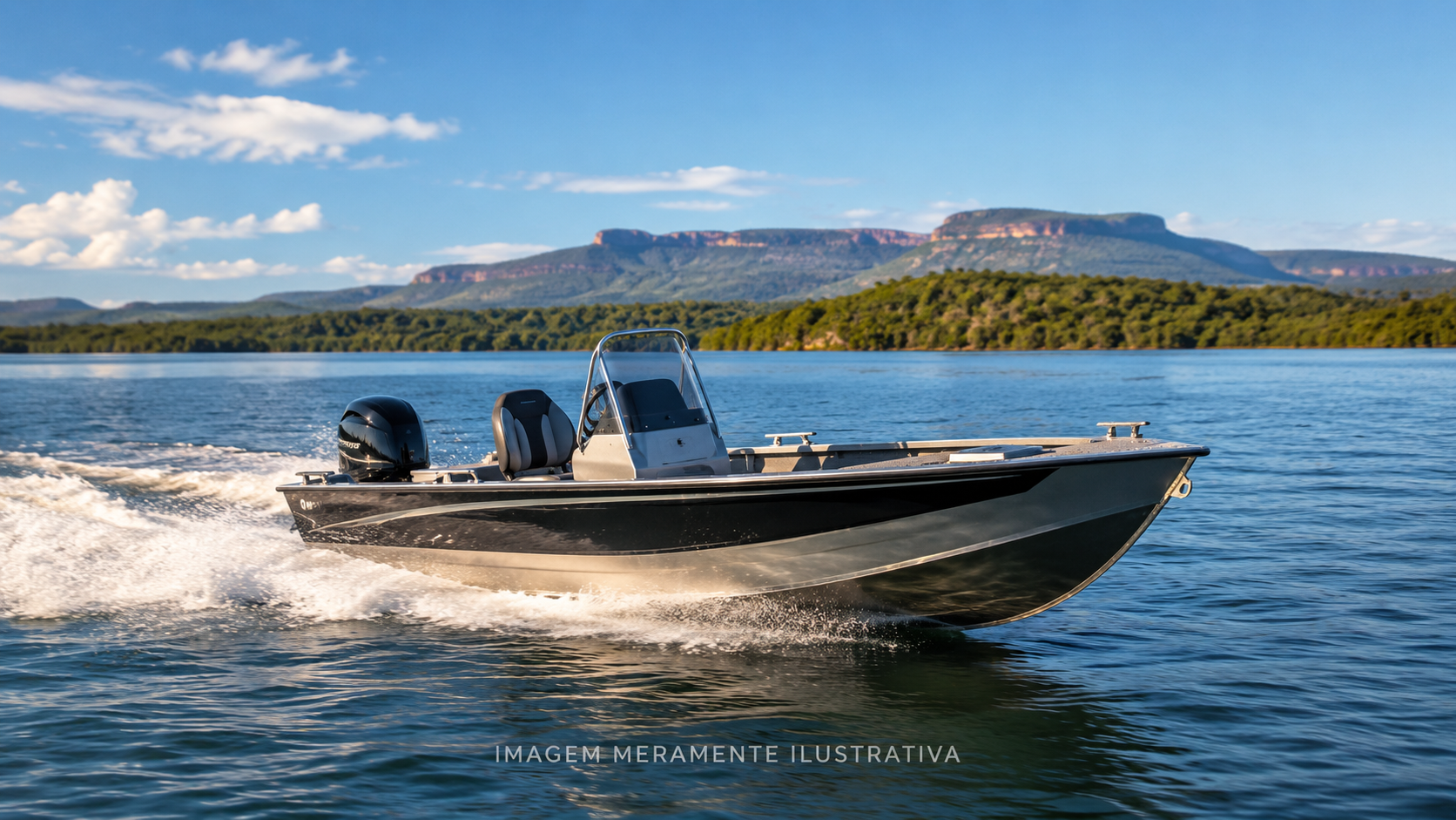 Imagem meramente ilustrativa de embarcação para pesca esportiva