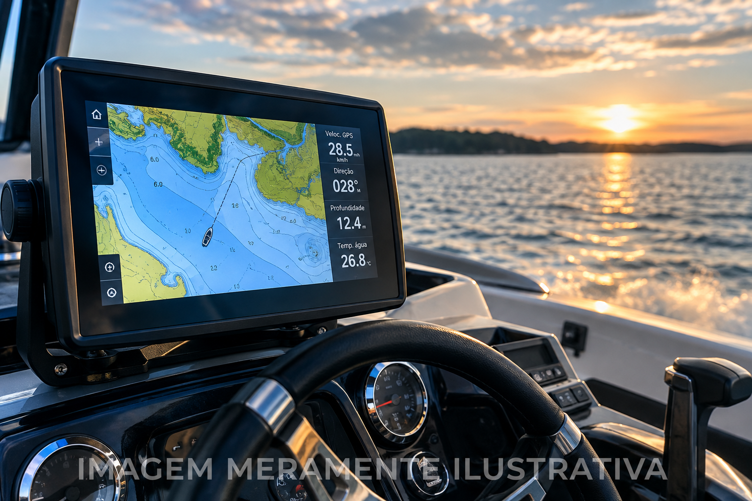Imagem meramente ilustrativa de equipamento de navegação marítima